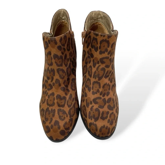 Style & Co. Marinaa Ankle Booties Women’s Size 8 Brown Leopard Zip-up Block Heel - Picture 4 of 13